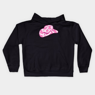 Pink Cow Print Cowboy Hat Kids Hoodie